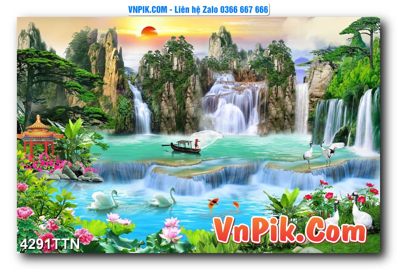 Tranh thác nước – Tranh phong thủy – Tranh treo tường mã 4291TTN