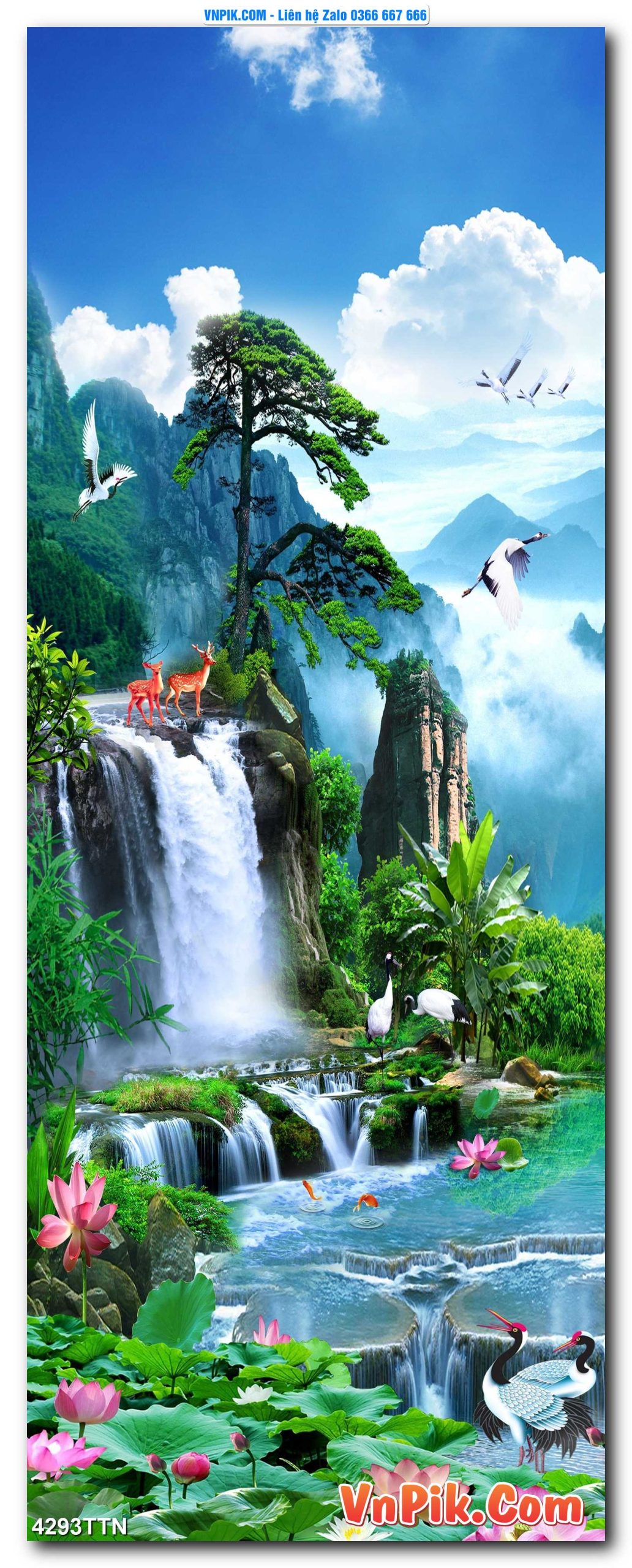 Tranh thác nước – Tranh phong thủy – Tranh treo tường mã 4293TTN