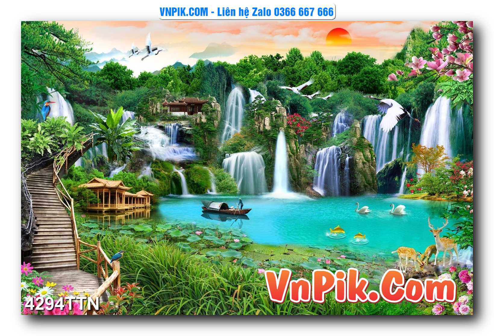 Tranh thác nước – Tranh phong thủy – Tranh treo tường mã 4294TTN