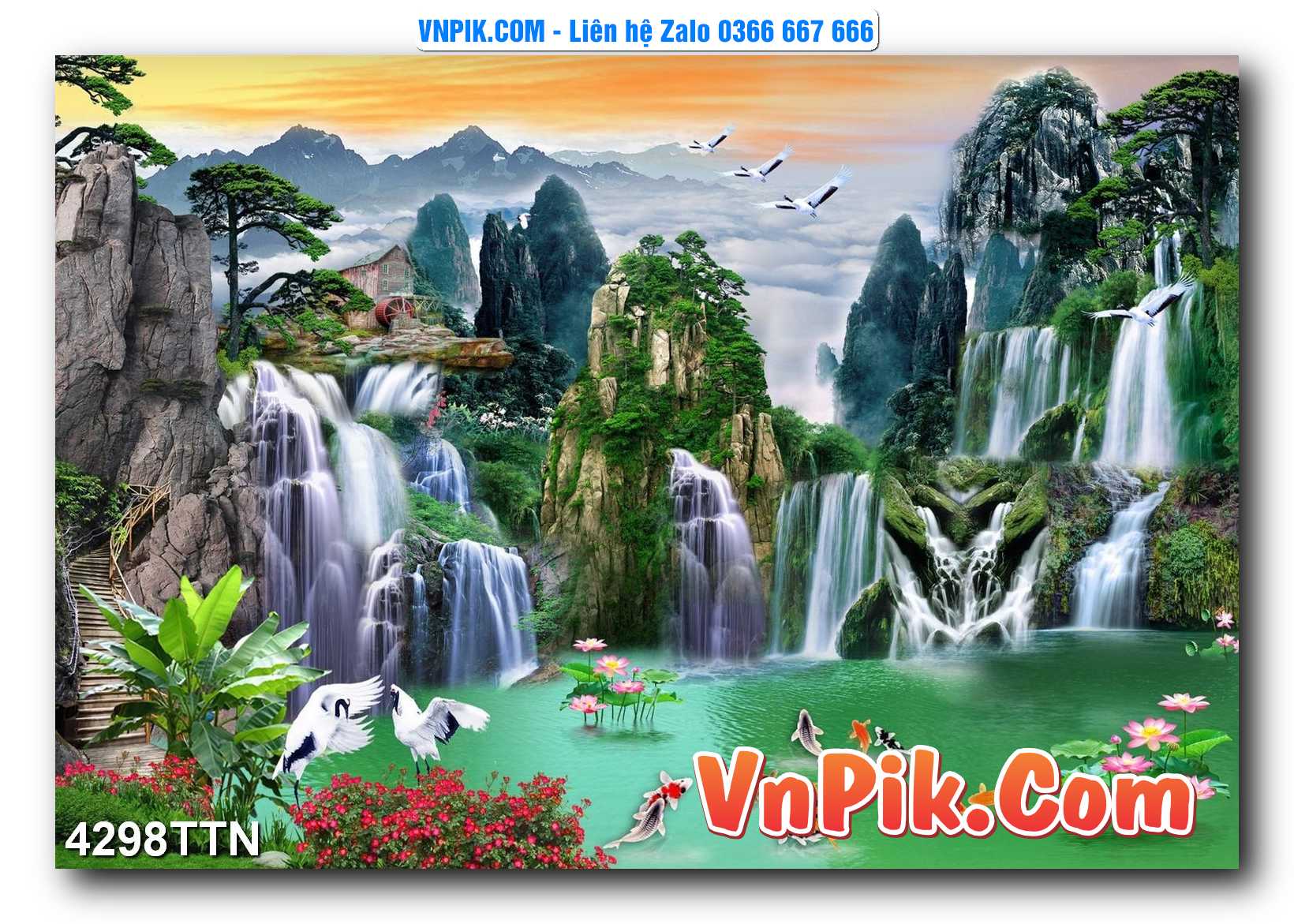 Tranh thác nước – Tranh phong thủy – Tranh treo tường mã 4298TTN