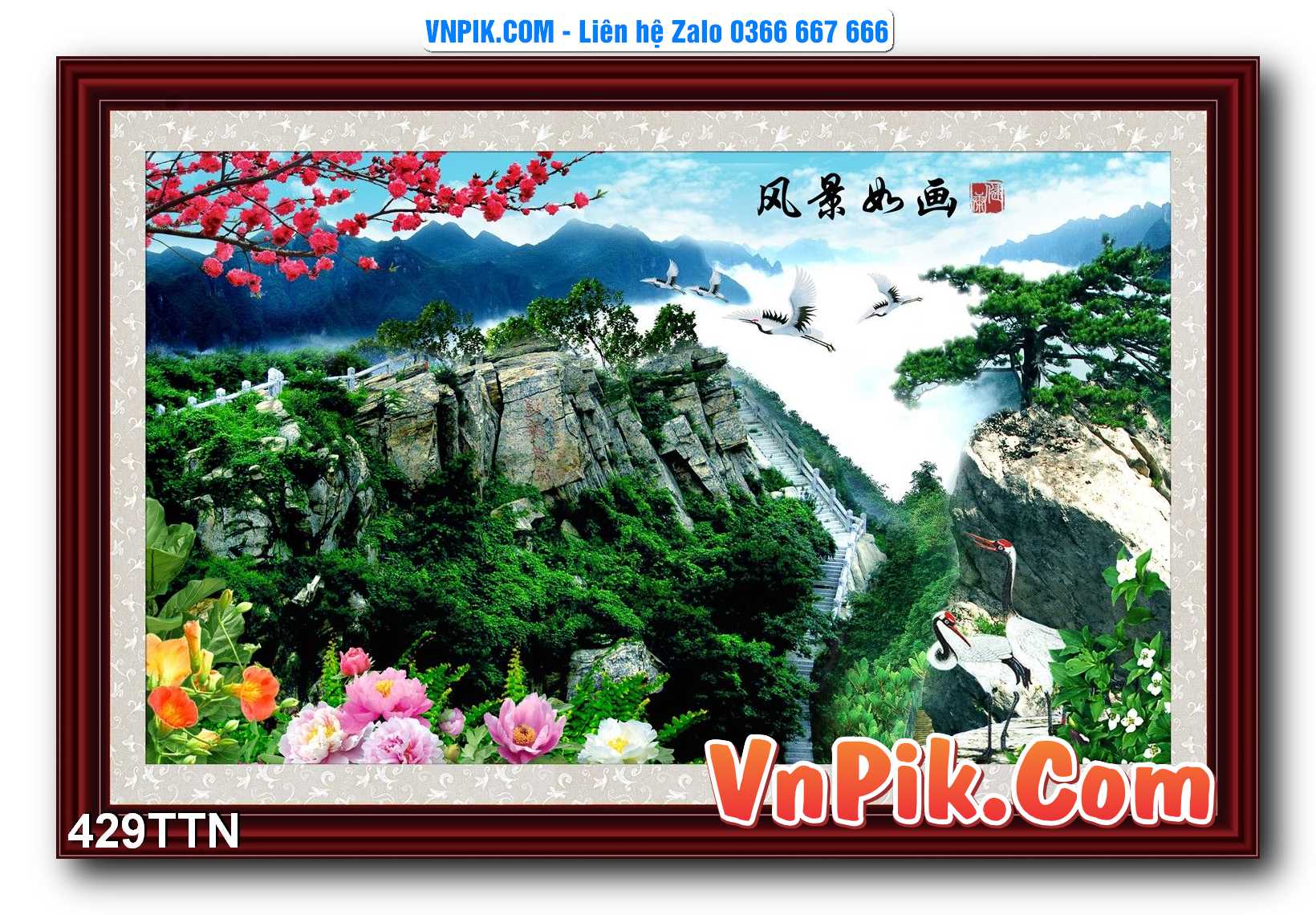 Tranh thác nước – Tranh phong thủy – Tranh treo tường mã 429TTN