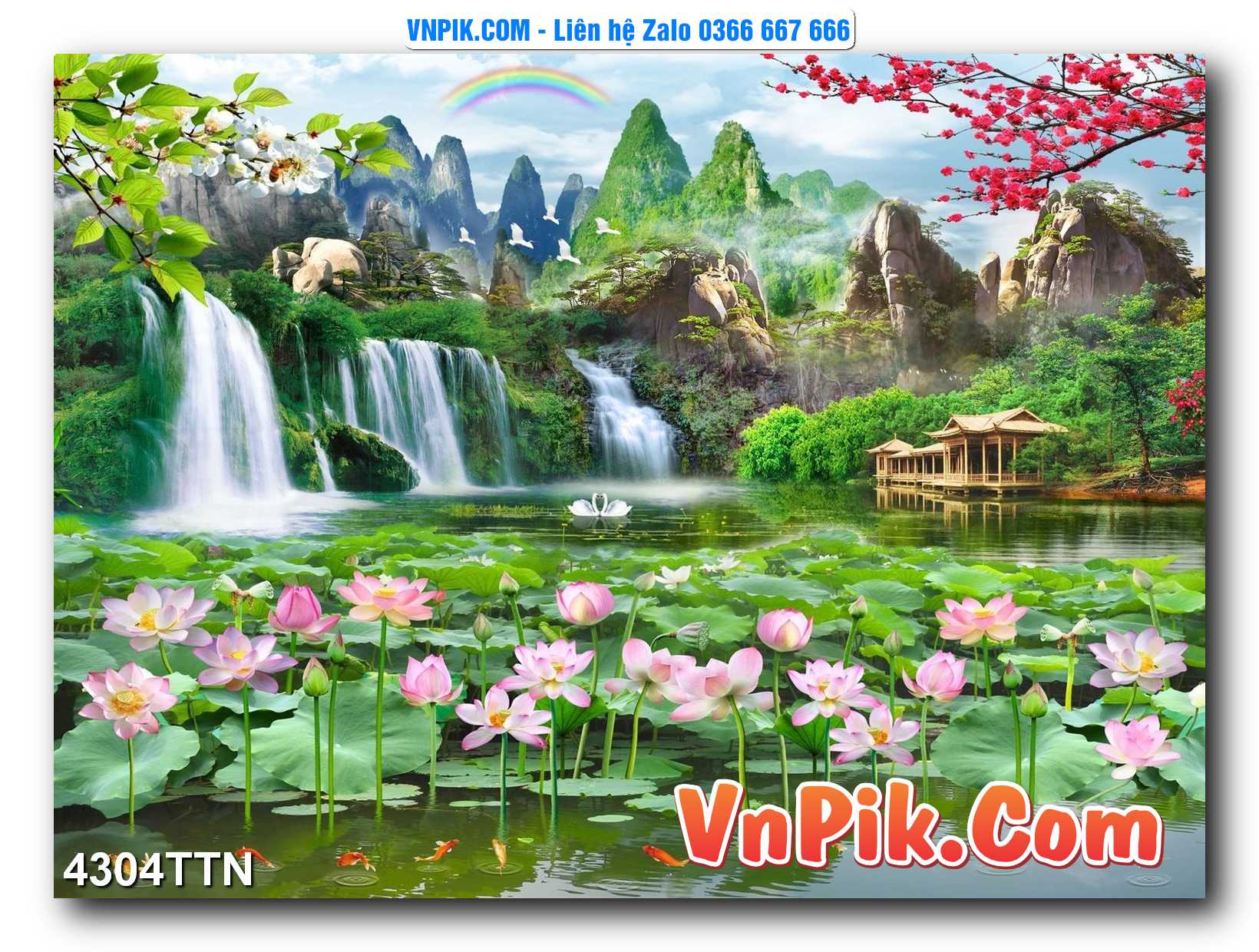 Tranh thác nước – Tranh phong thủy – Tranh treo tường mã 4304TTN