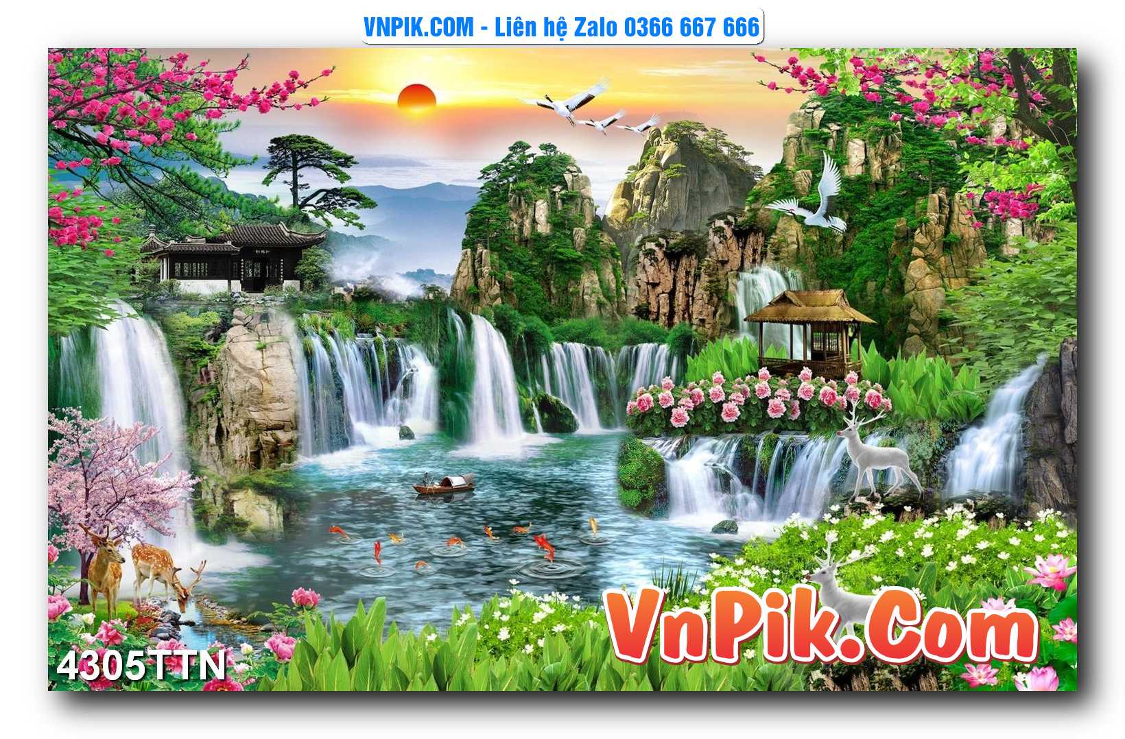 Tranh thác nước – Tranh phong thủy – Tranh treo tường mã 4305TTN