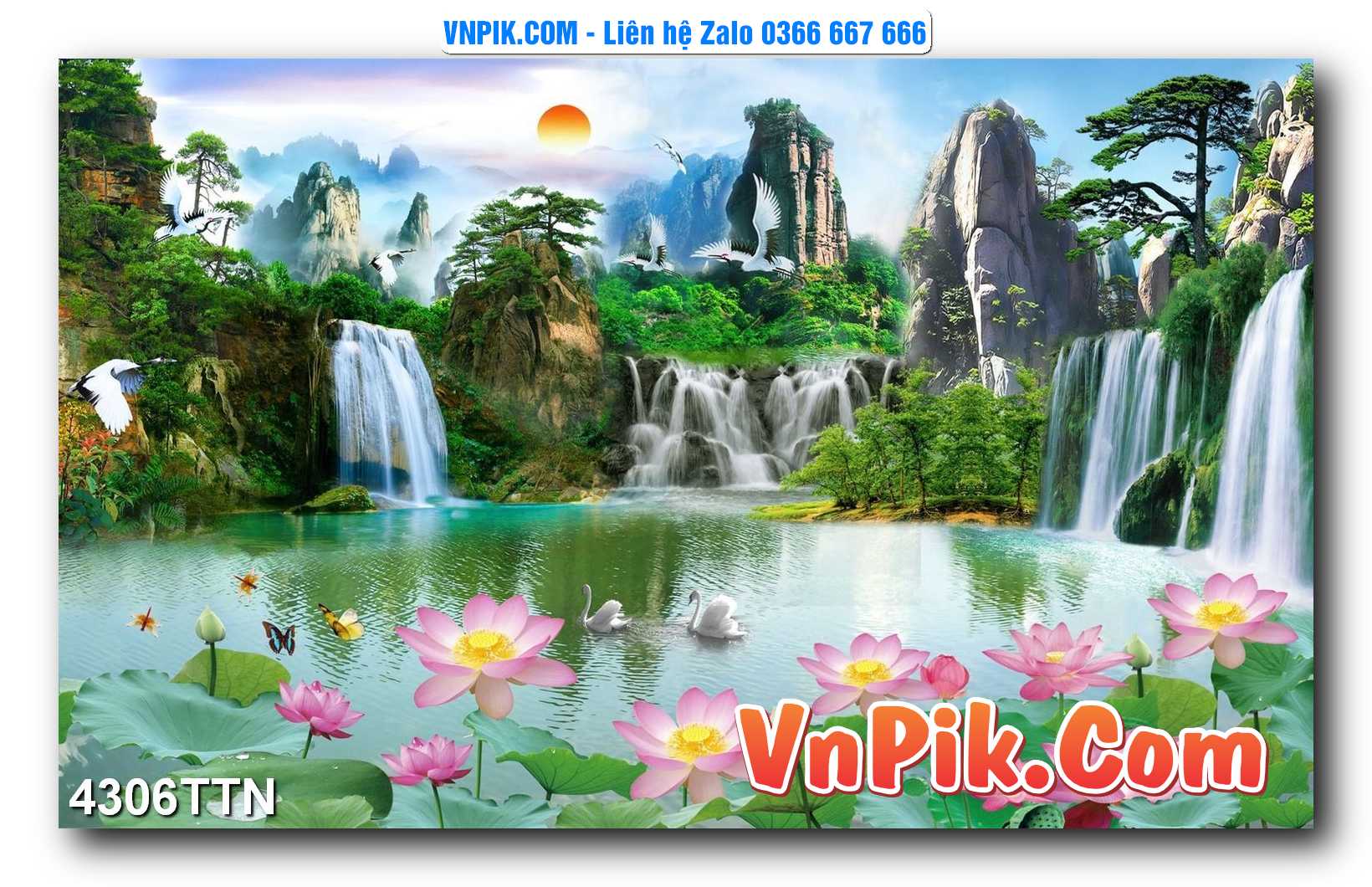 Tranh thác nước – Tranh phong thủy – Tranh treo tường mã 4306TTN