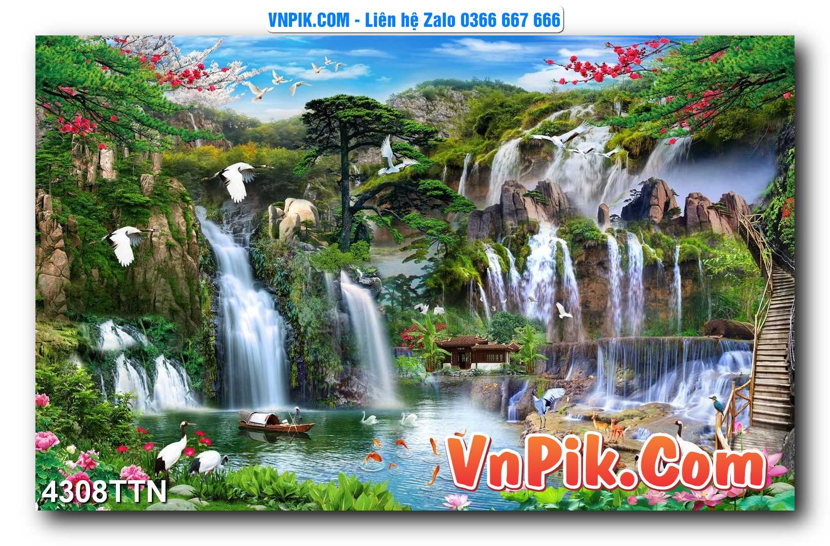 Tranh thác nước – Tranh phong thủy – Tranh treo tường mã 4308TTN