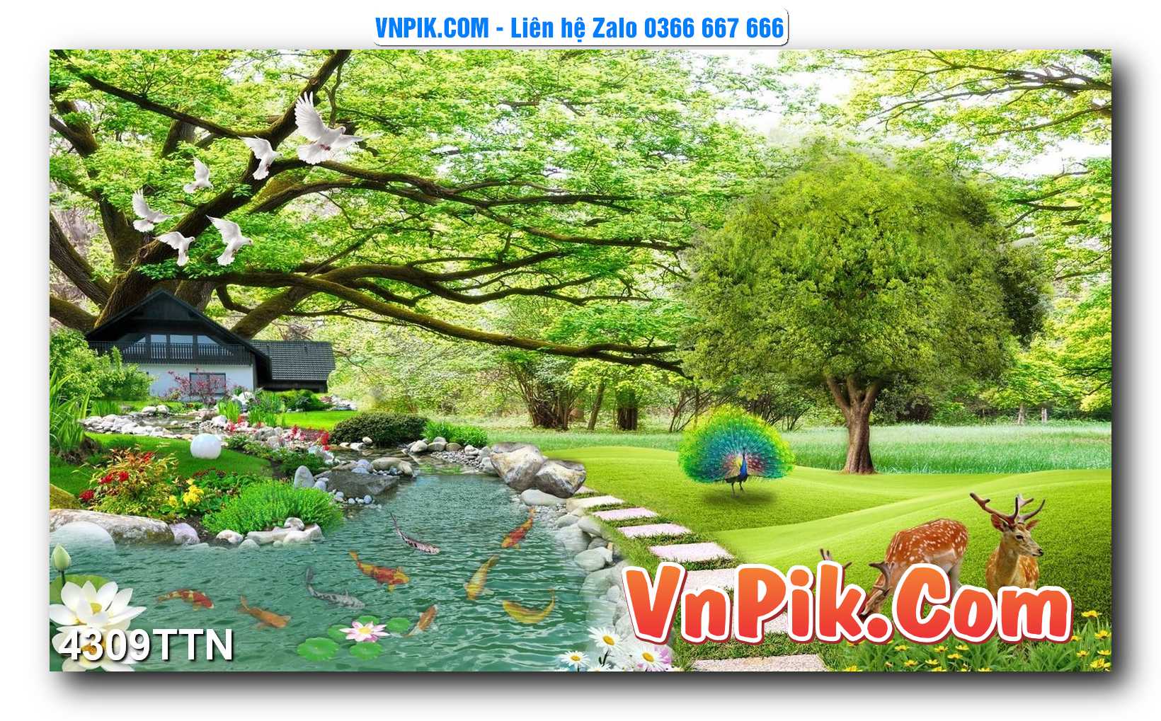 Tranh thác nước – Tranh phong thủy – Tranh treo tường mã 4309TTN