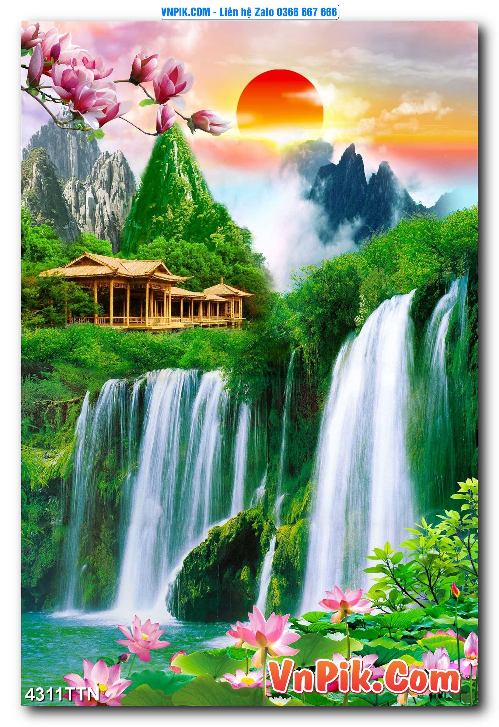 Tranh thác nước – Tranh phong thủy – Tranh treo tường mã 4311TTN