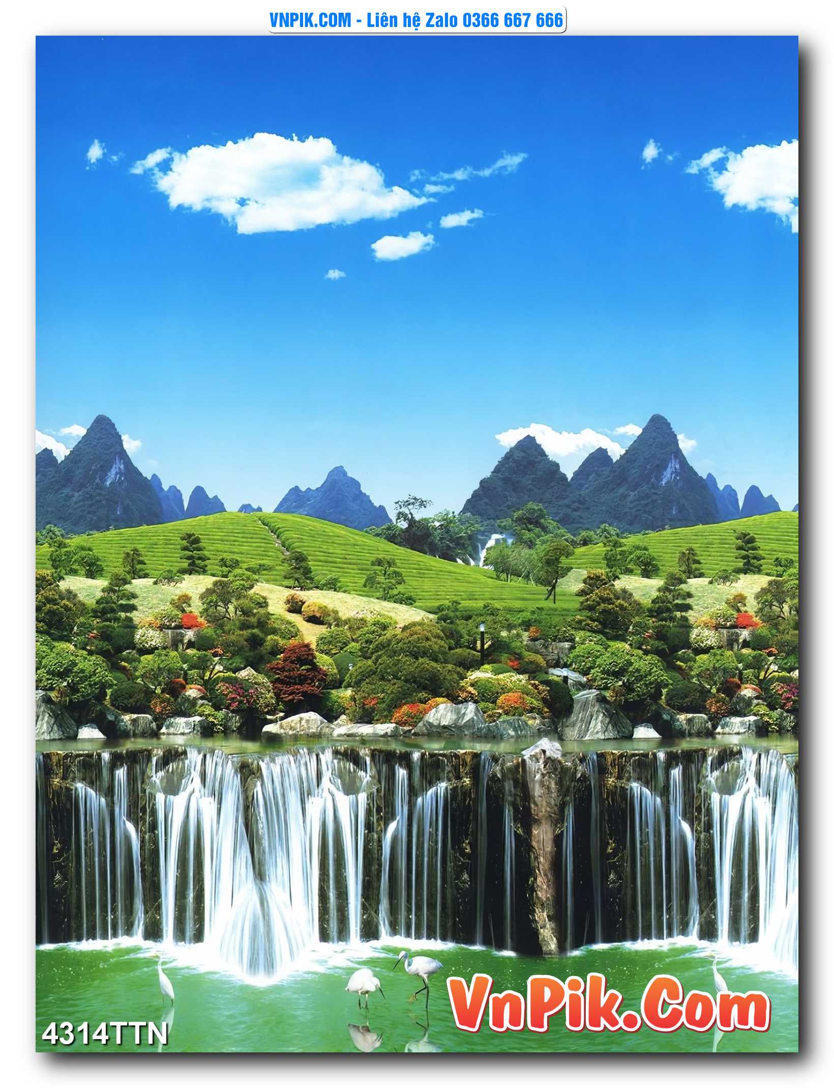 Tranh thác nước – Tranh phong thủy – Tranh treo tường mã 4314TTN
