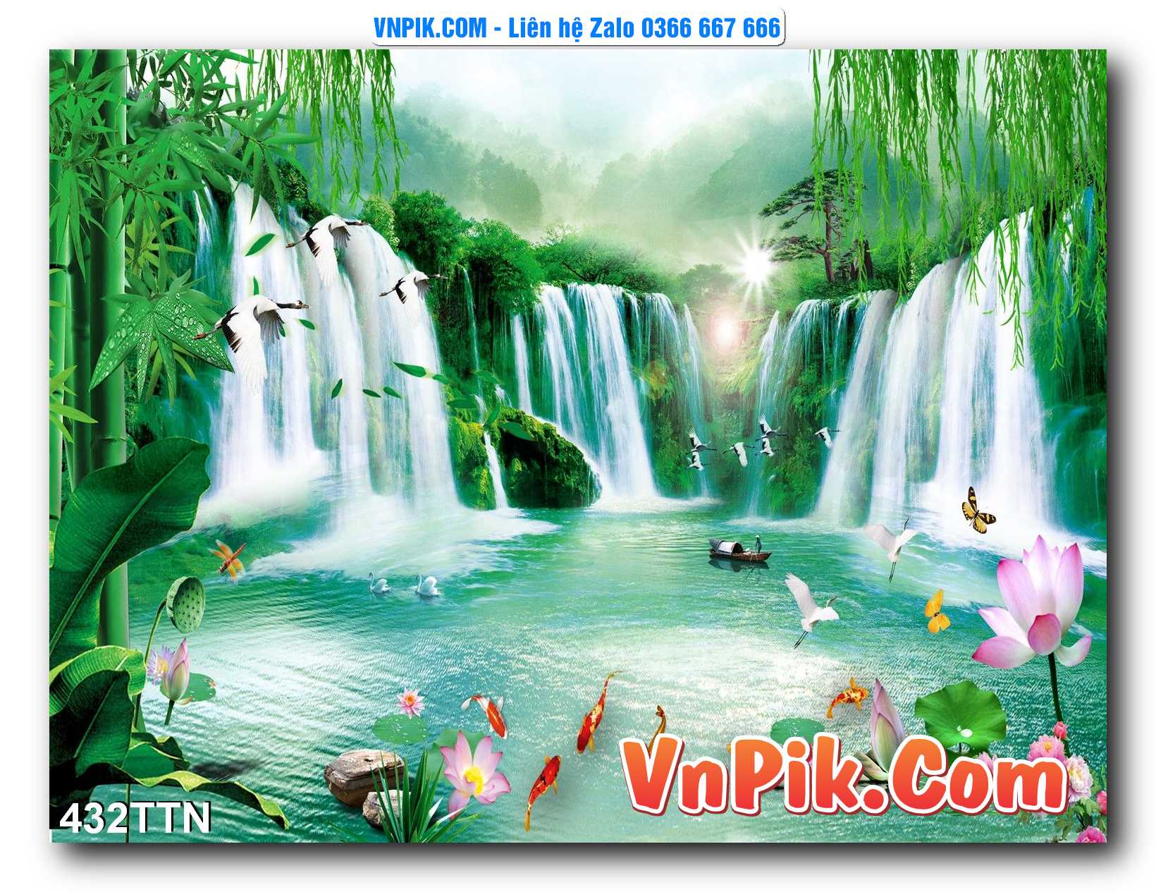 Tranh thác nước – Tranh phong thủy – Tranh treo tường mã 432TTN