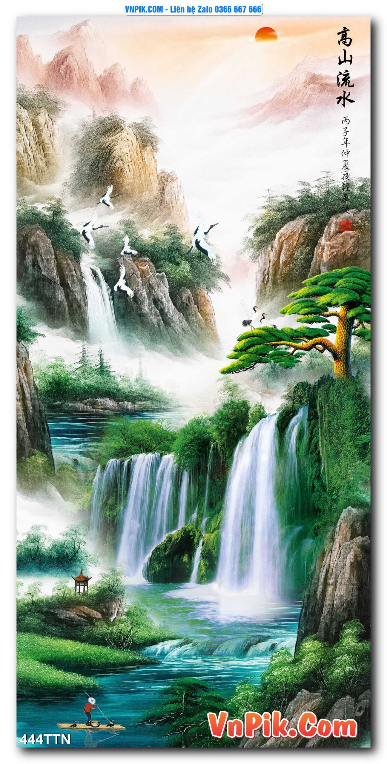 Tranh thác nước – Tranh phong thủy – Tranh treo tường mã 444TTN