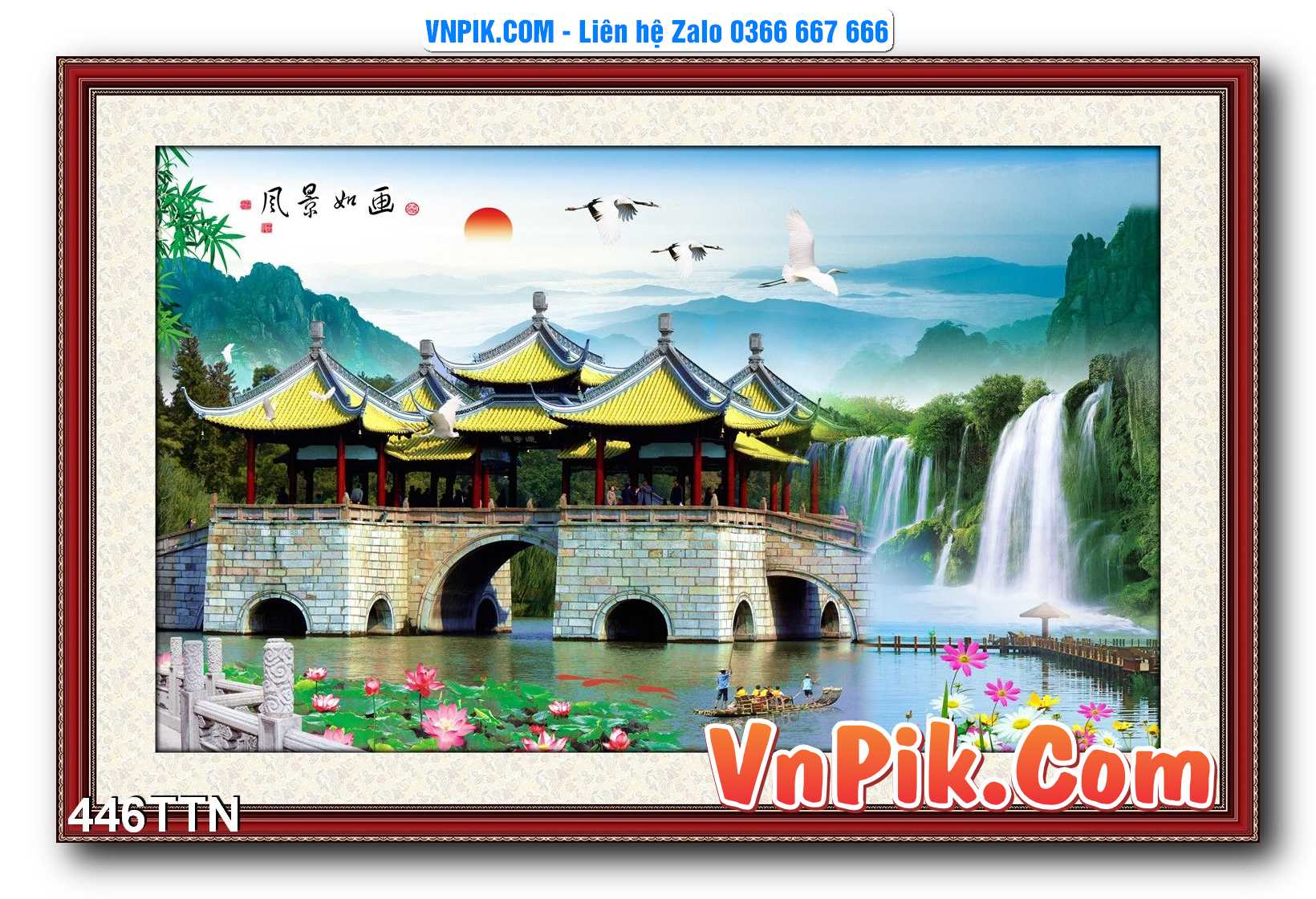 Tranh thác nước – Tranh phong thủy – Tranh treo tường mã 446TTN