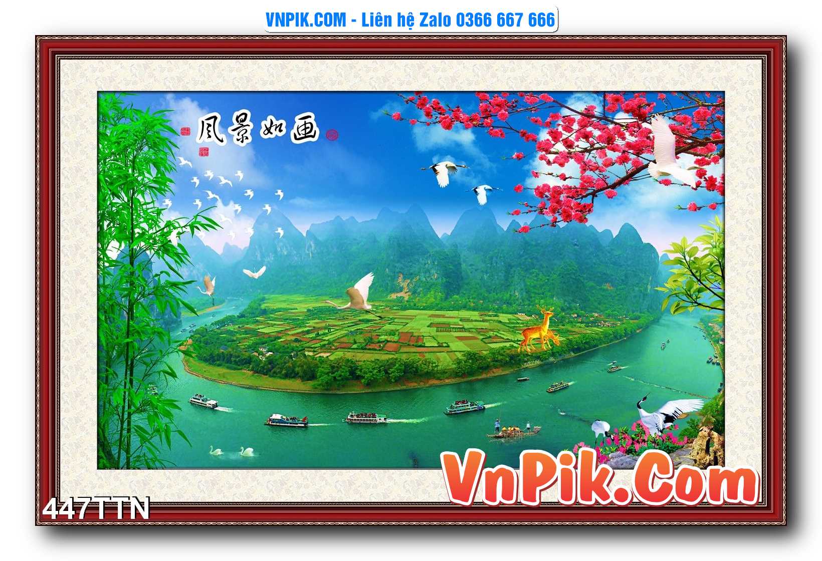 Tranh thác nước – Tranh phong thủy – Tranh treo tường mã 447TTN