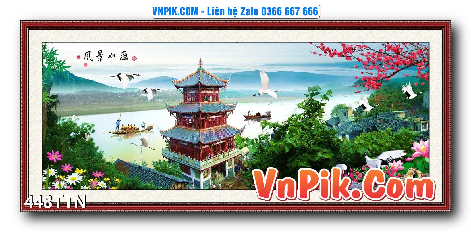 Tranh thác nước – Tranh phong thủy – Tranh treo tường mã 448TTN