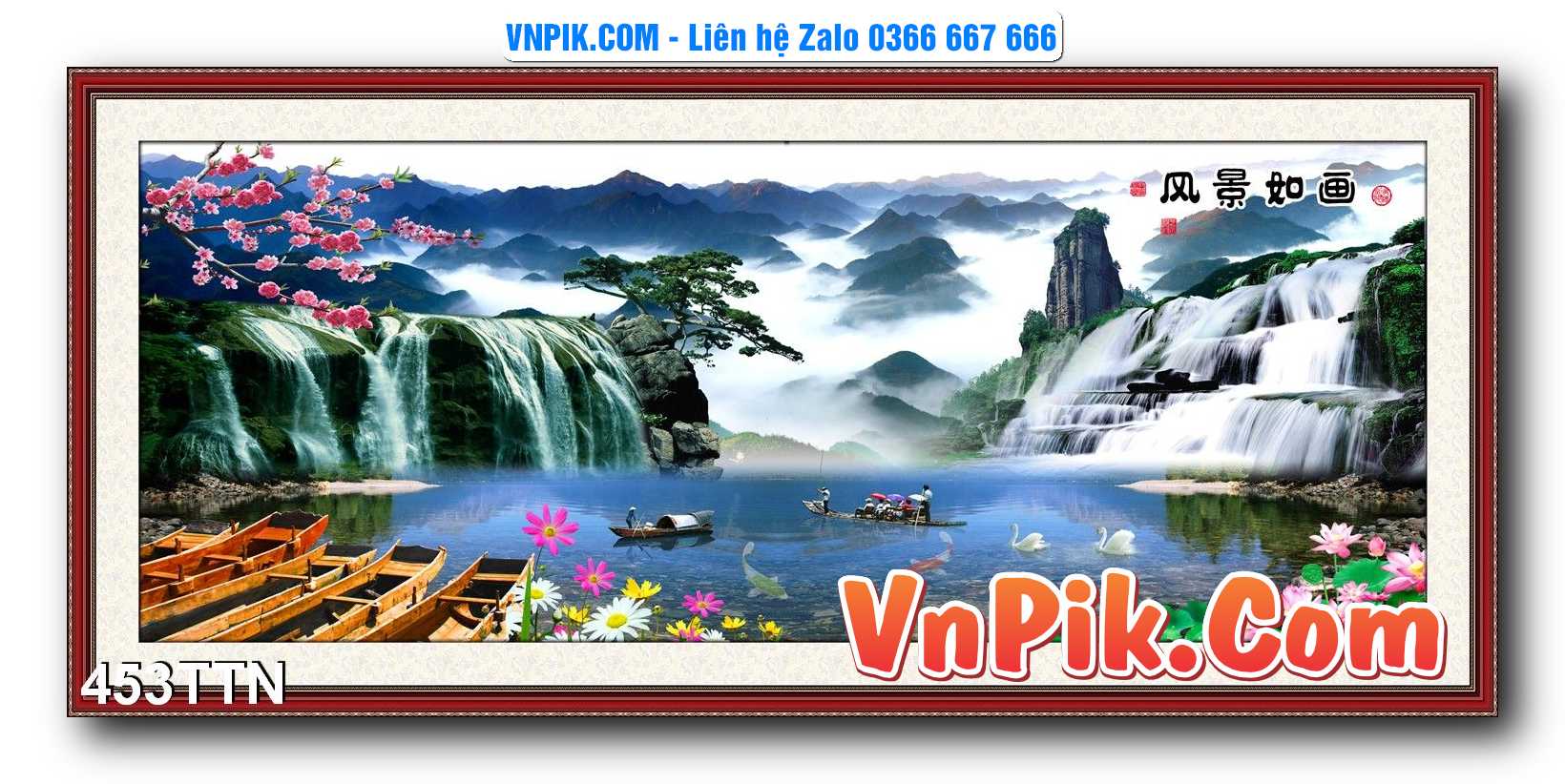 Tranh thác nước – Tranh phong thủy – Tranh treo tường mã 453TTN
