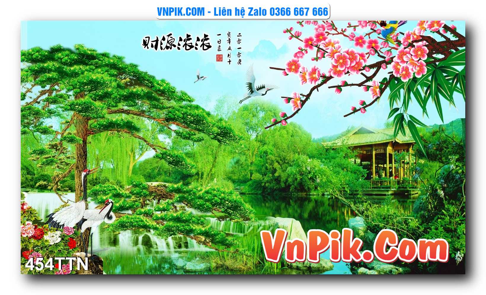 Tranh thác nước – Tranh phong thủy – Tranh treo tường mã 454TTN
