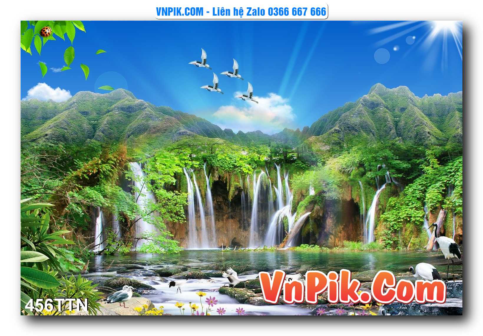 Tranh thác nước – Tranh phong thủy – Tranh treo tường mã 456TTN