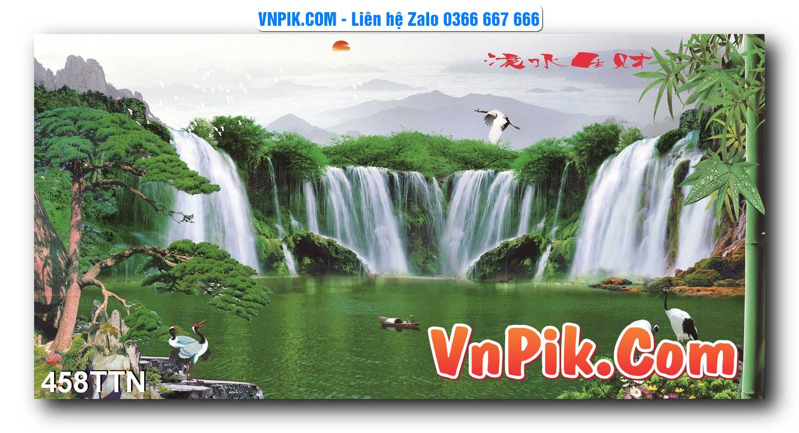 Tranh thác nước – Tranh phong thủy – Tranh treo tường mã 458TTN