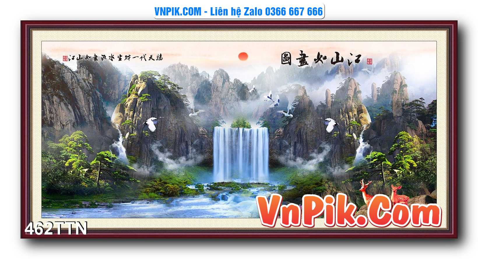 Tranh thác nước – Tranh phong thủy – Tranh treo tường mã 462TTN