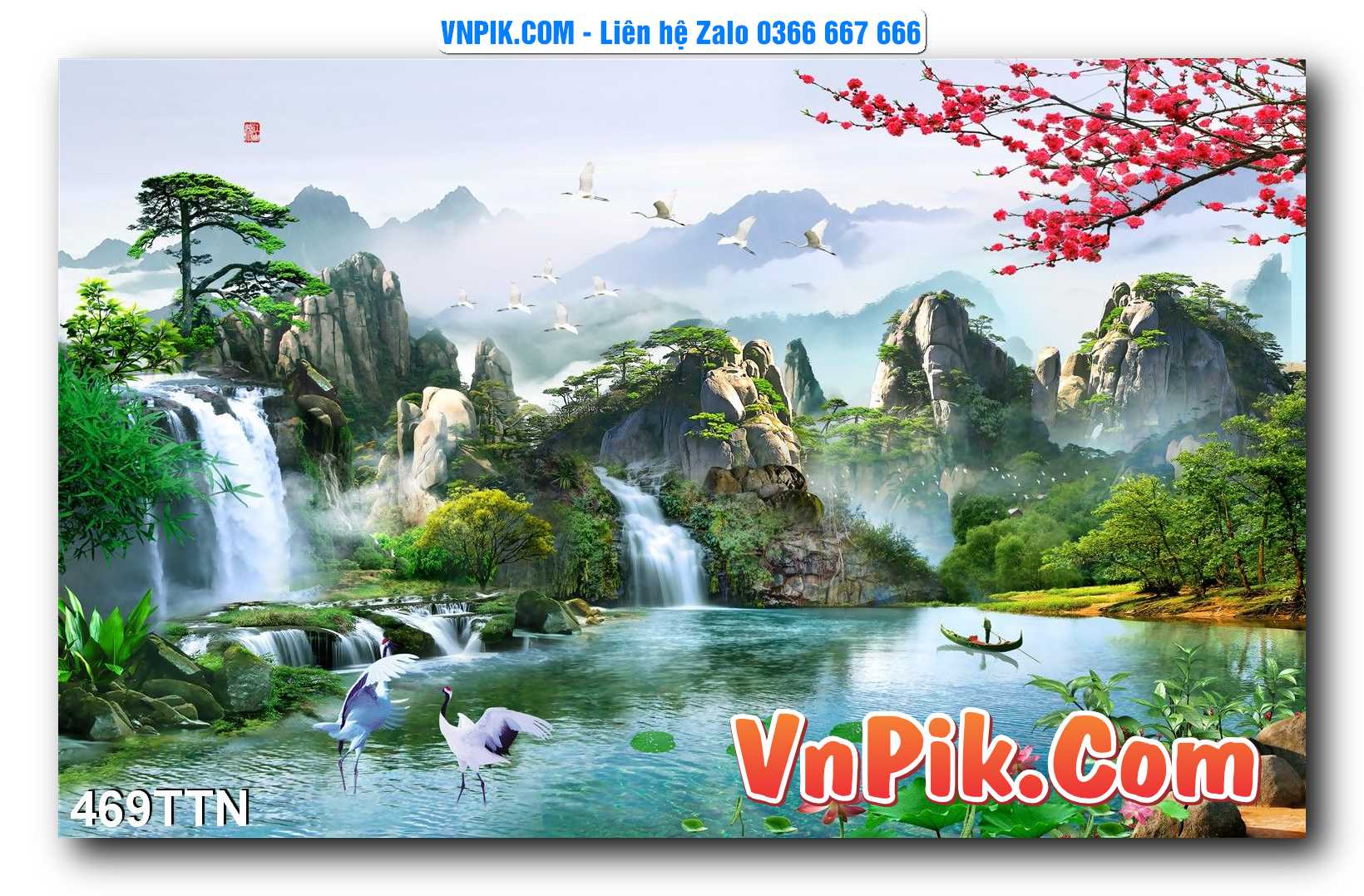 Tranh thác nước – Tranh phong thủy – Tranh treo tường mã 469TTN