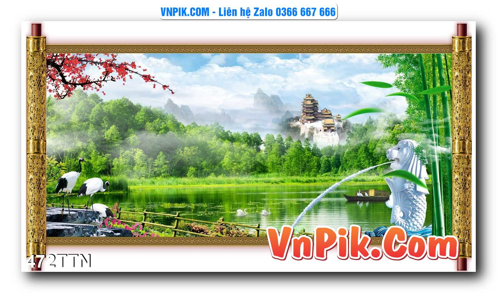Tranh thác nước – Tranh phong thủy – Tranh treo tường mã 472TTN