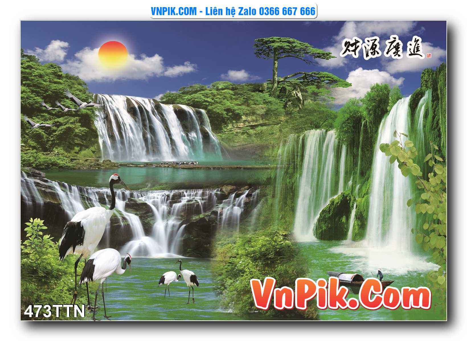 Tranh thác nước – Tranh phong thủy – Tranh treo tường mã 473TTN