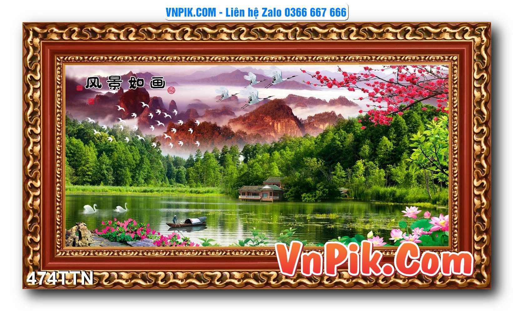 Tranh thác nước – Tranh phong thủy – Tranh treo tường mã 474TTN