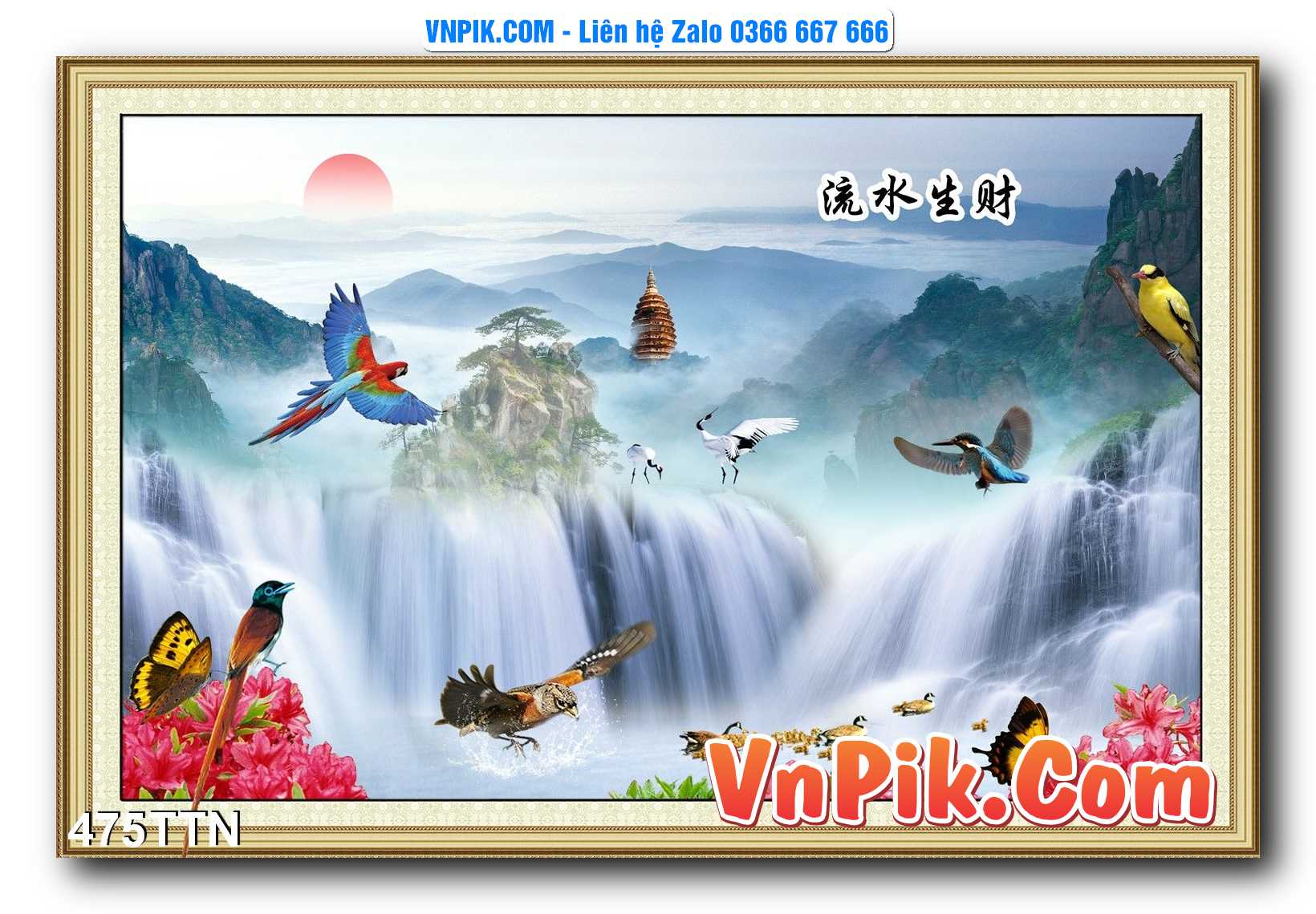 Tranh thác nước – Tranh phong thủy – Tranh treo tường mã 475TTN