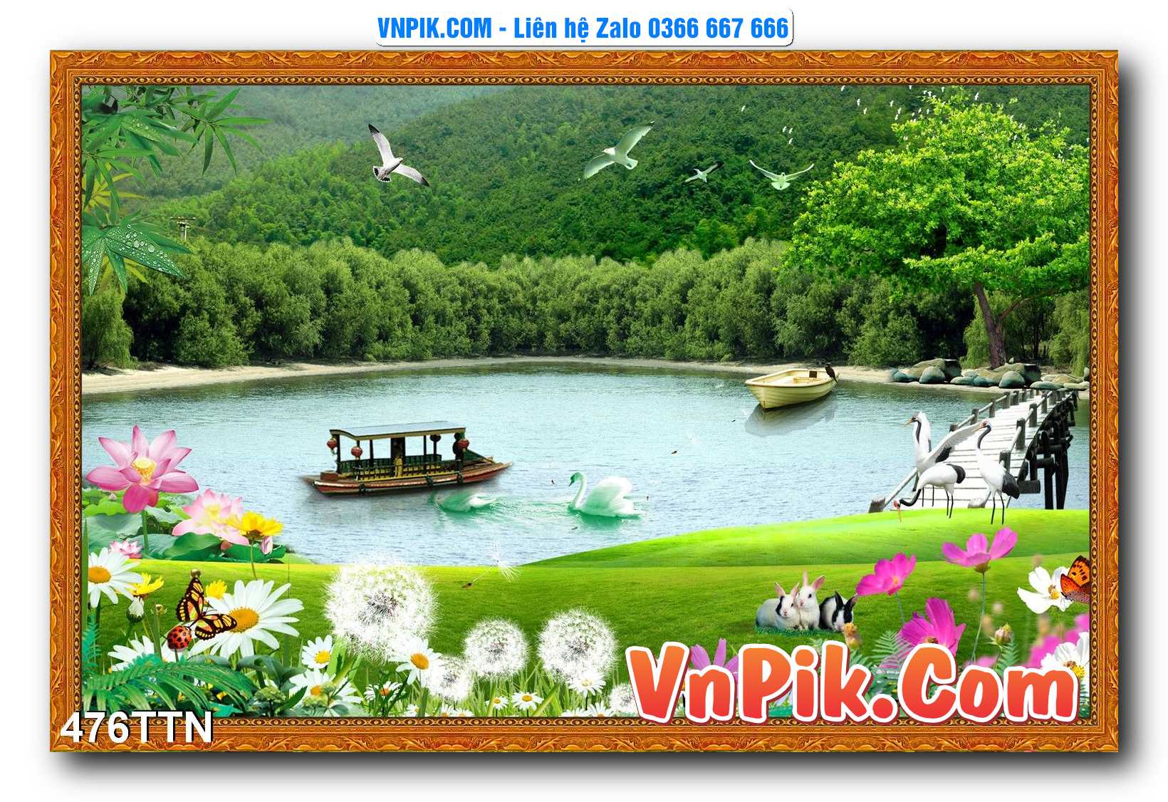 Tranh thác nước – Tranh phong thủy – Tranh treo tường mã 476TTN