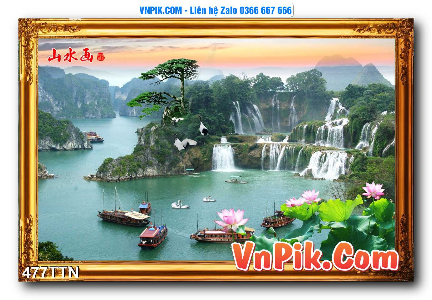 Tranh thác nước – Tranh phong thủy – Tranh treo tường mã 477TTN