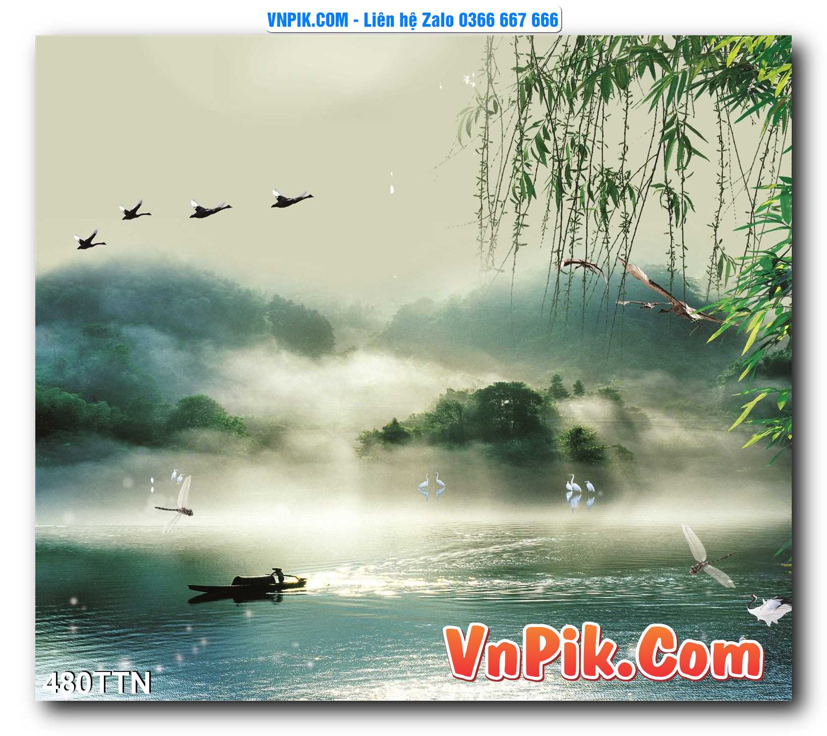 Tranh thác nước – Tranh phong thủy – Tranh treo tường mã 480TTN