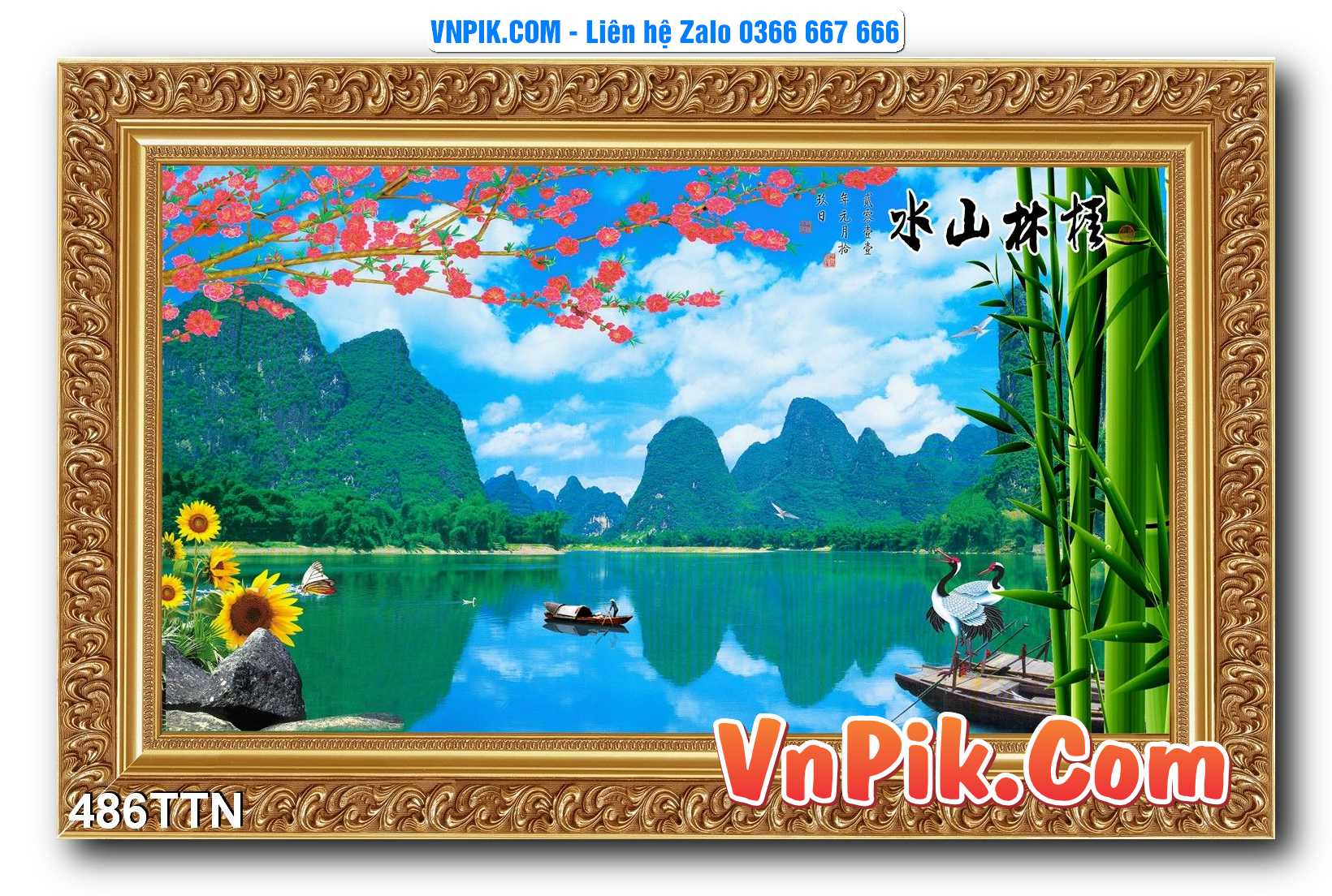 Tranh thác nước – Tranh phong thủy – Tranh treo tường mã 486TTN