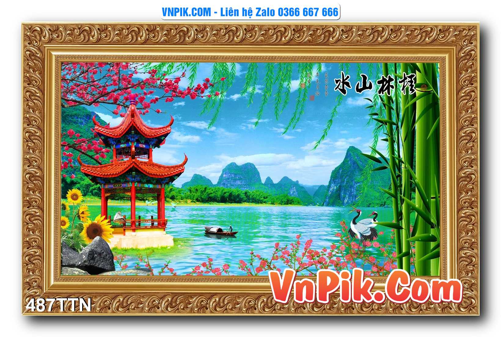 Tranh thác nước – Tranh phong thủy – Tranh treo tường mã 487TTN