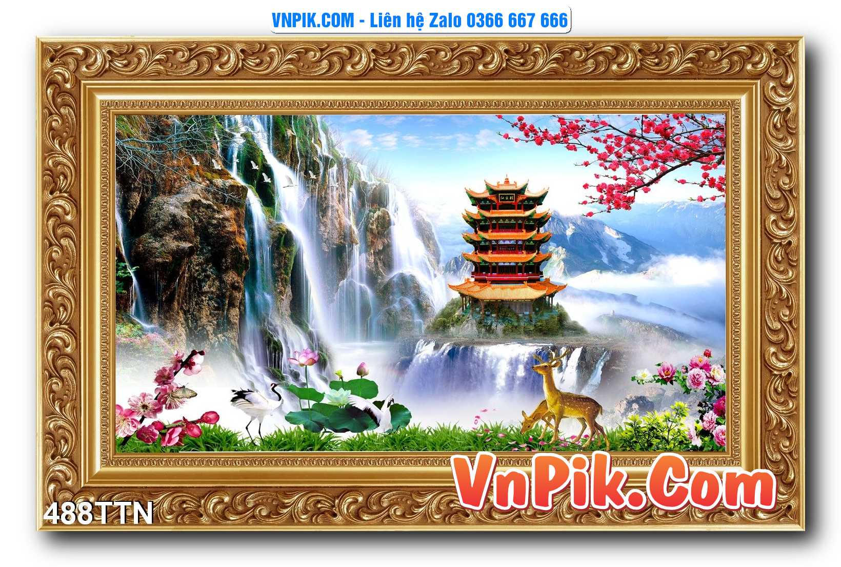Tranh thác nước – Tranh phong thủy – Tranh treo tường mã 488TTN