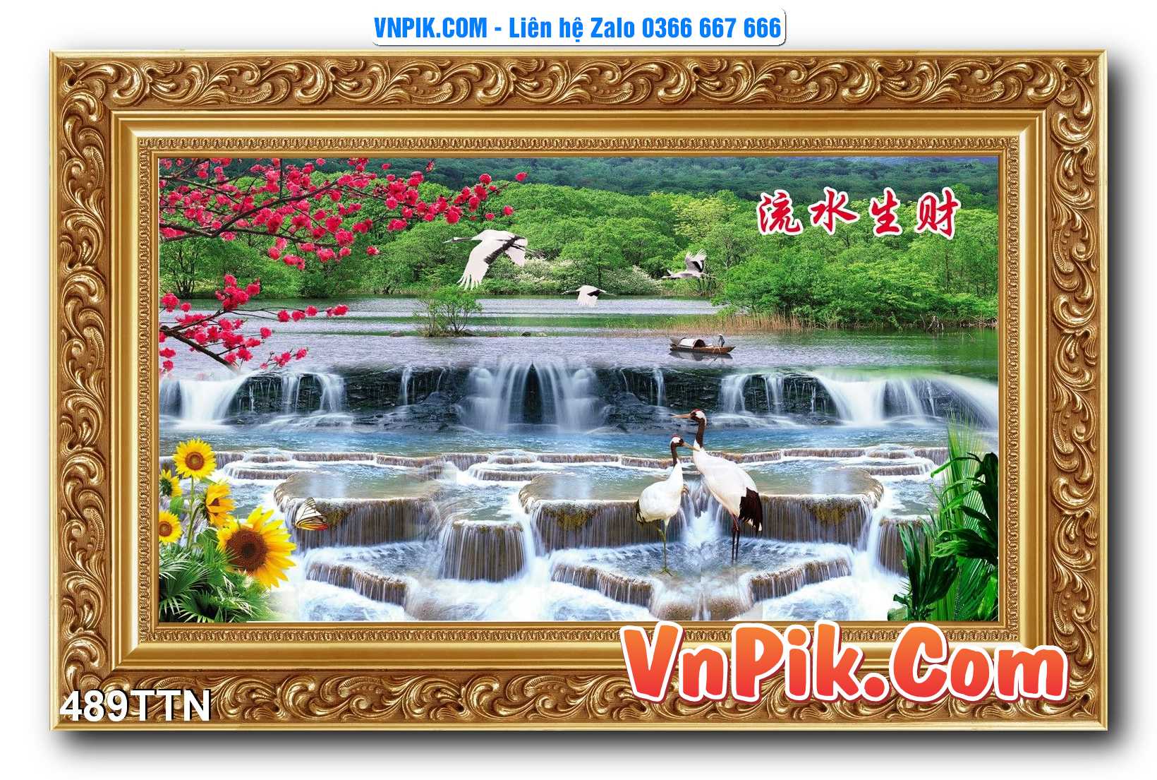 Tranh thác nước – Tranh phong thủy – Tranh treo tường mã 489TTN
