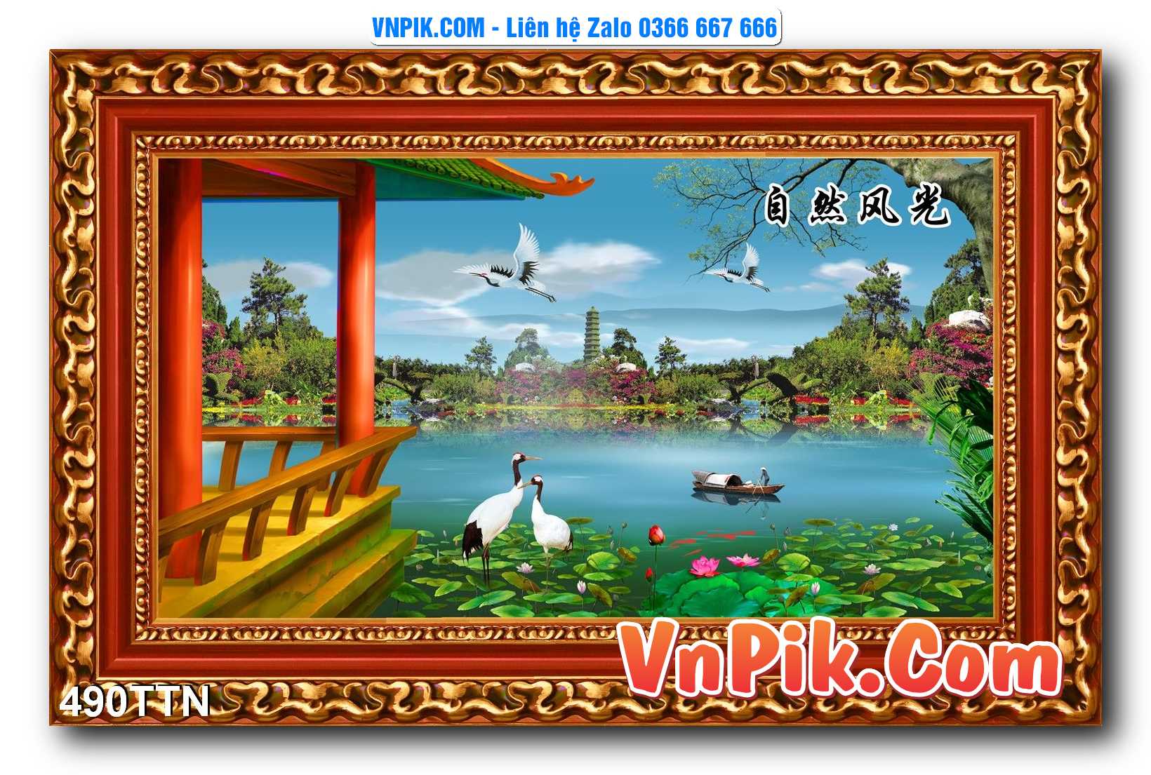 Tranh thác nước – Tranh phong thủy – Tranh treo tường mã 490TTN