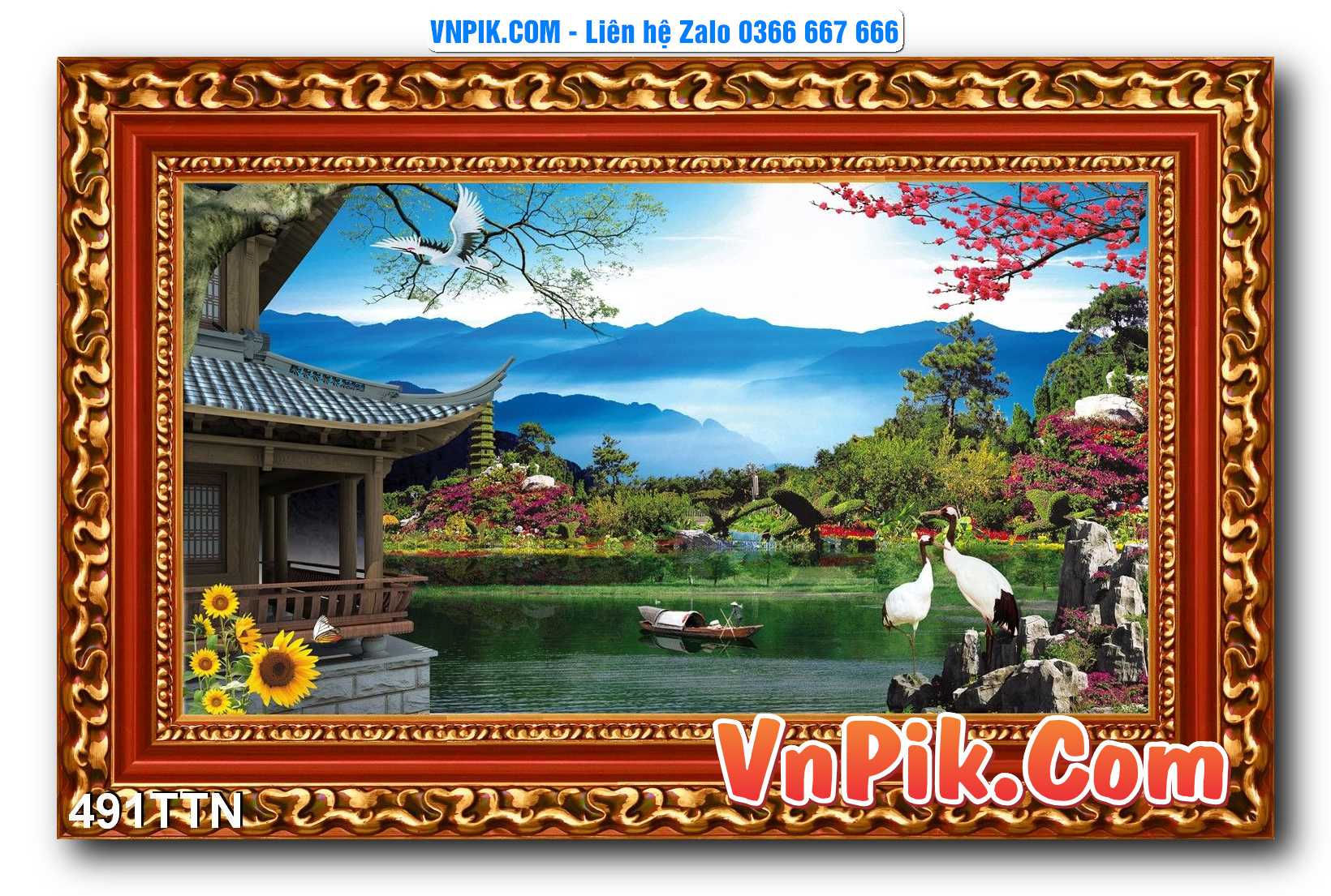 Tranh thác nước – Tranh phong thủy – Tranh treo tường mã 491TTN