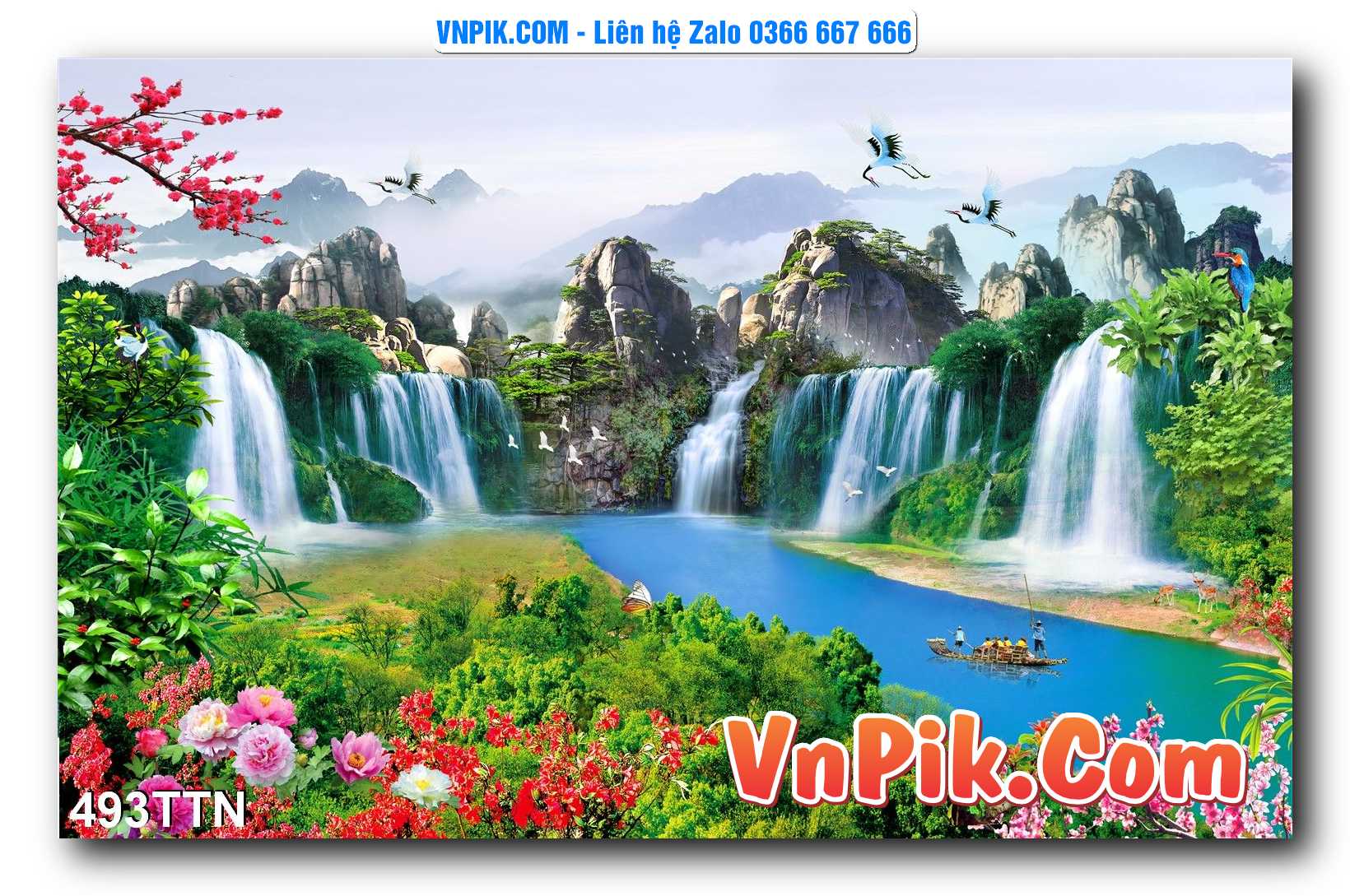 Tranh thác nước – Tranh phong thủy – Tranh treo tường mã 493TTN