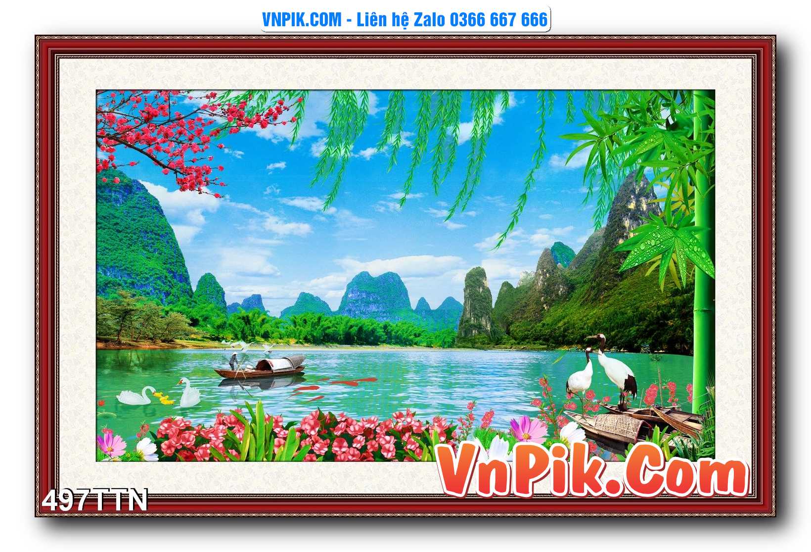 Tranh thác nước – Tranh phong thủy – Tranh treo tường mã 497TTN
