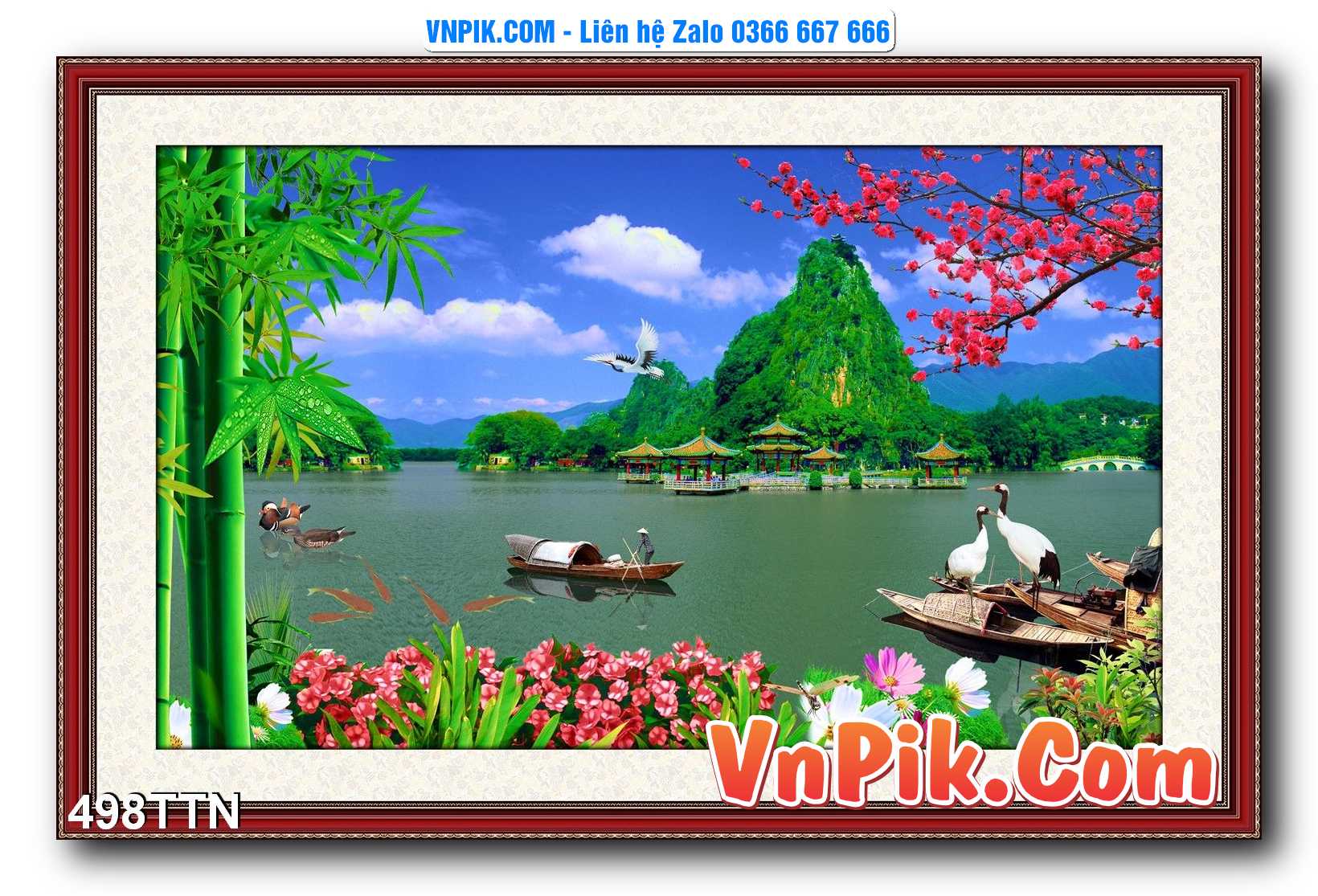 Tranh thác nước – Tranh phong thủy – Tranh treo tường mã 498TTN