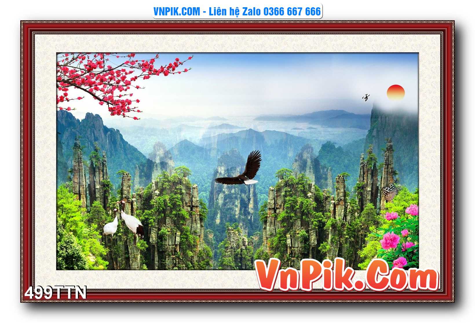 Tranh thác nước – Tranh phong thủy – Tranh treo tường mã 499TTN