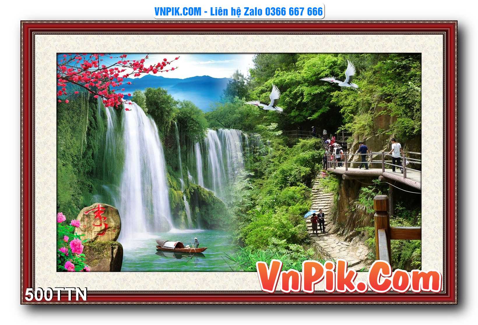 Tranh thác nước – Tranh phong thủy – Tranh treo tường mã 500TTN