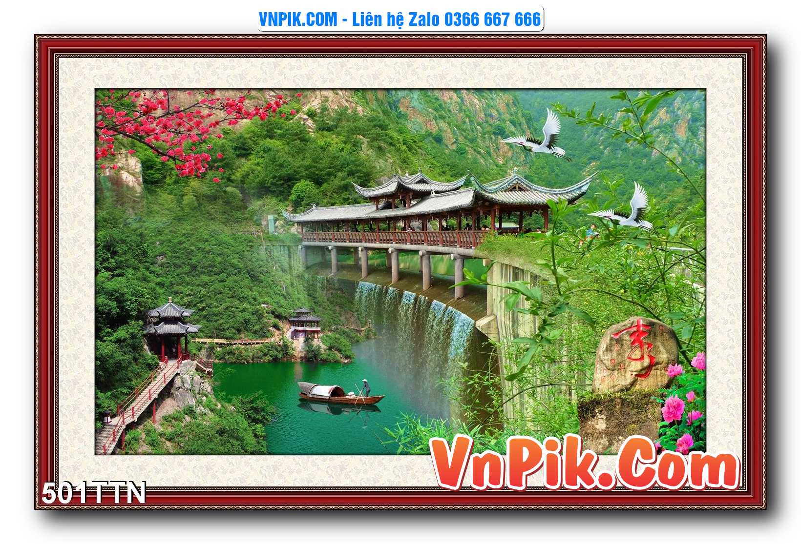 Tranh thác nước – Tranh phong thủy – Tranh treo tường mã 501TTN