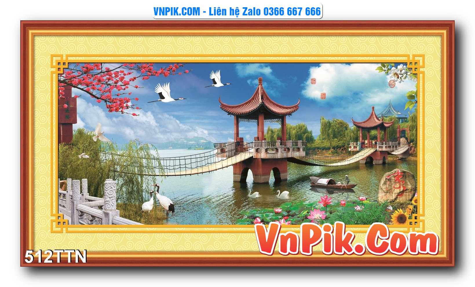 Tranh thác nước – Tranh phong thủy – Tranh treo tường mã 512TTN