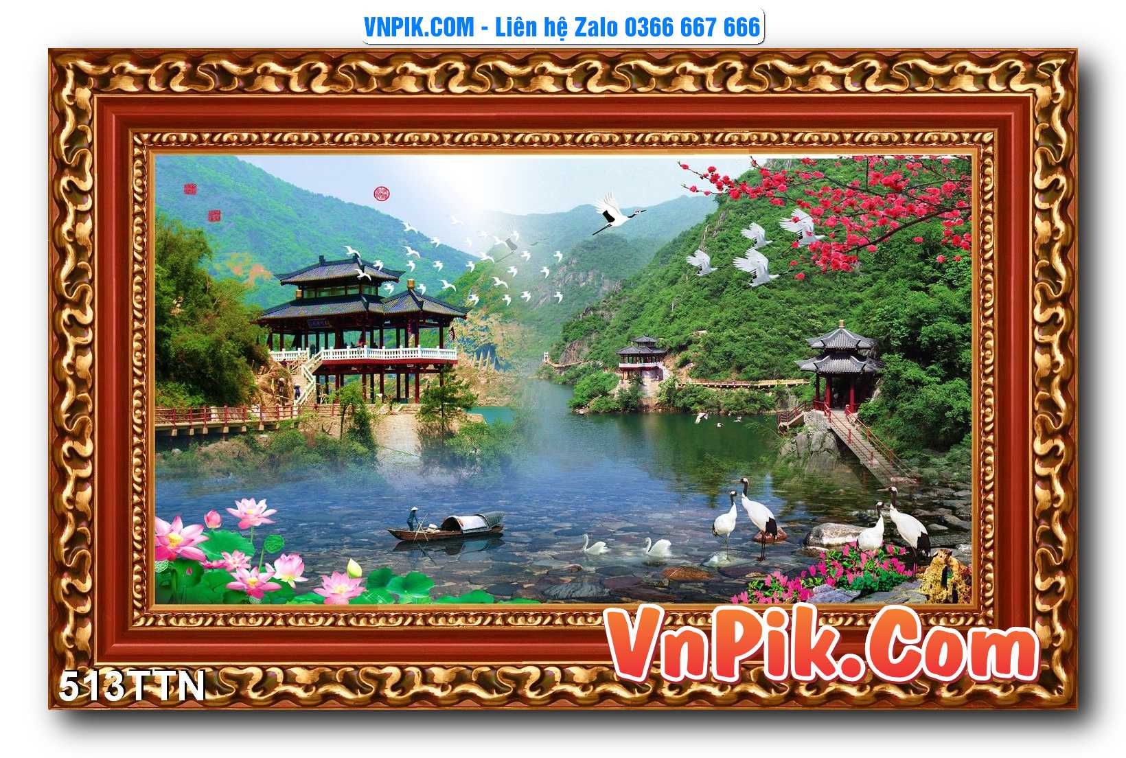 Tranh thác nước – Tranh phong thủy – Tranh treo tường mã 513TTN