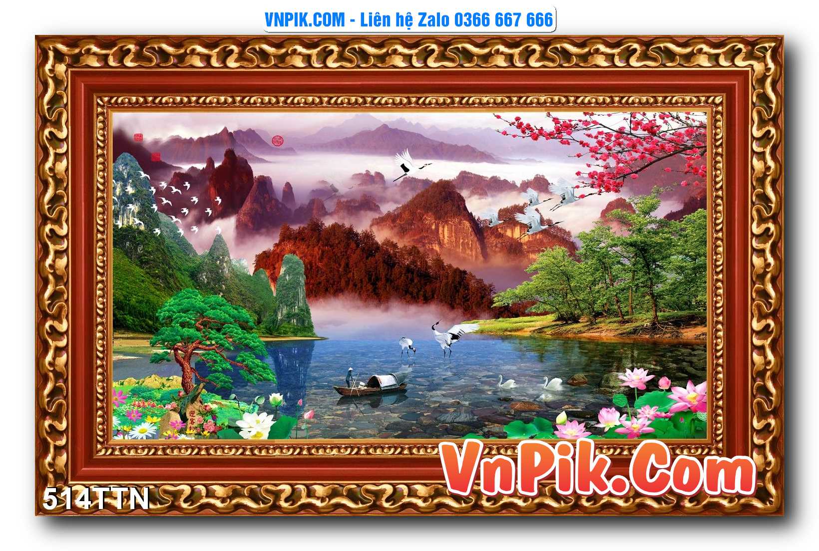 Tranh thác nước – Tranh phong thủy – Tranh treo tường mã 514TTN