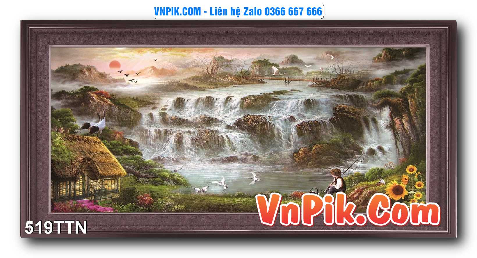 Tranh thác nước – Tranh phong thủy – Tranh treo tường mã 519TTN