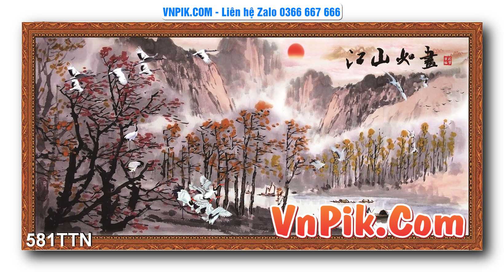 Tranh thác nước – Tranh phong thủy – Tranh treo tường mã 581TTN
