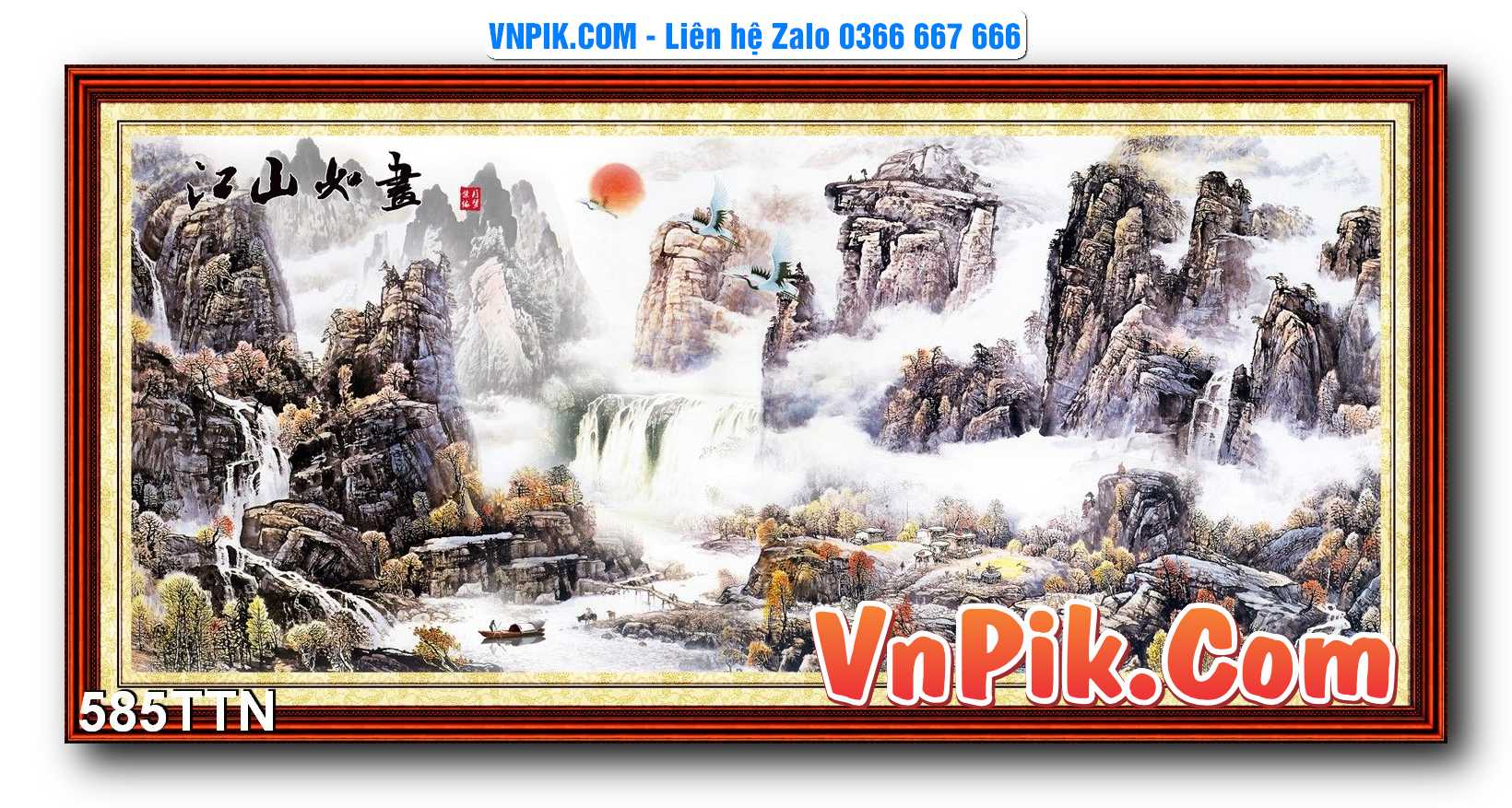 Tranh thác nước – Tranh phong thủy – Tranh treo tường mã 585TTN