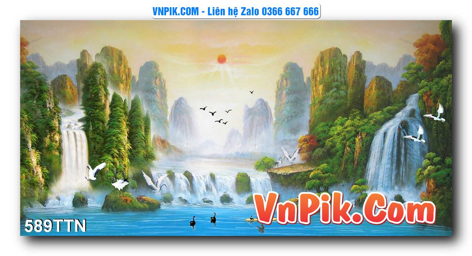 Tranh thác nước – Tranh phong thủy – Tranh treo tường mã 589TTN