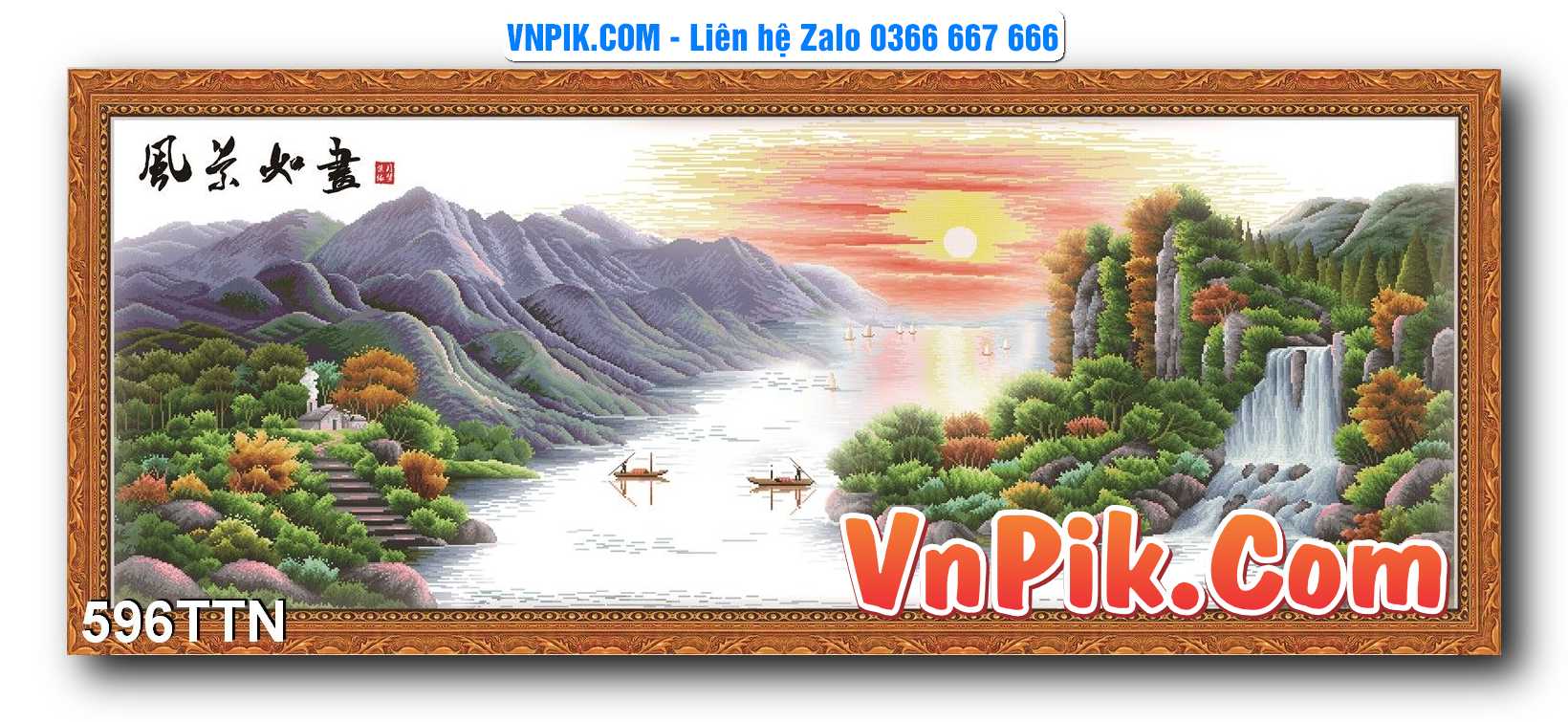 Tranh thác nước – Tranh phong thủy – Tranh treo tường mã 596TTN